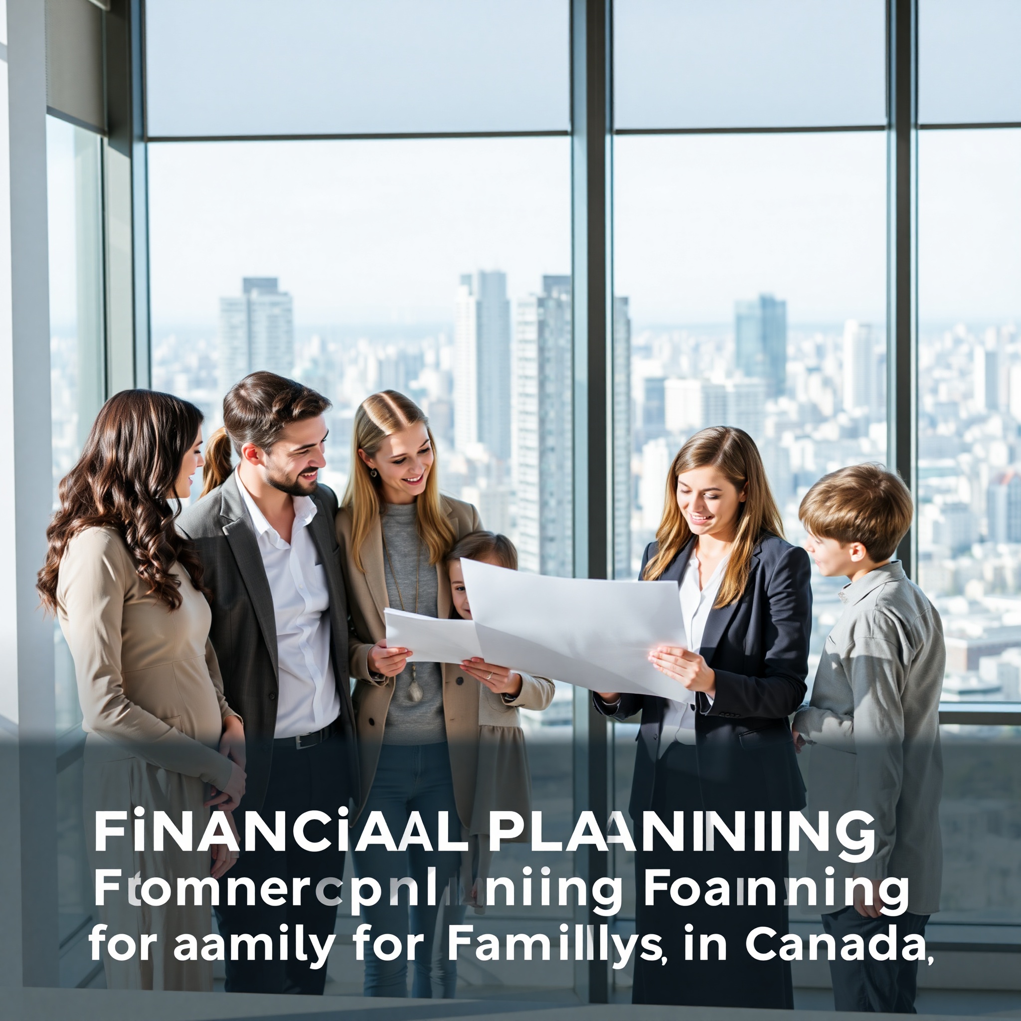 Financial advisor explaining savings strategies to Canadian family during consultation meeting