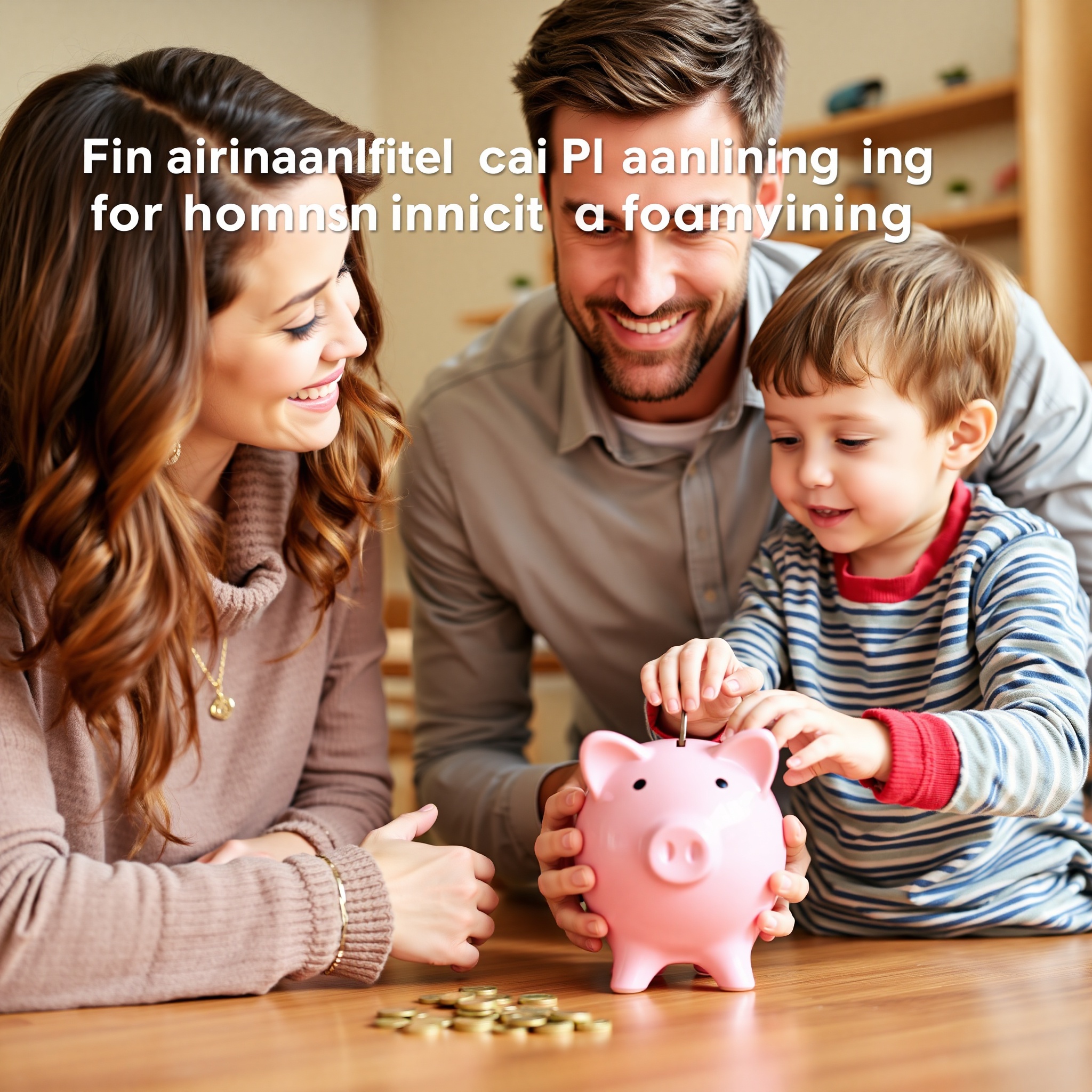 Parent and child looking at piggy bank together learning about saving and financial responsibility