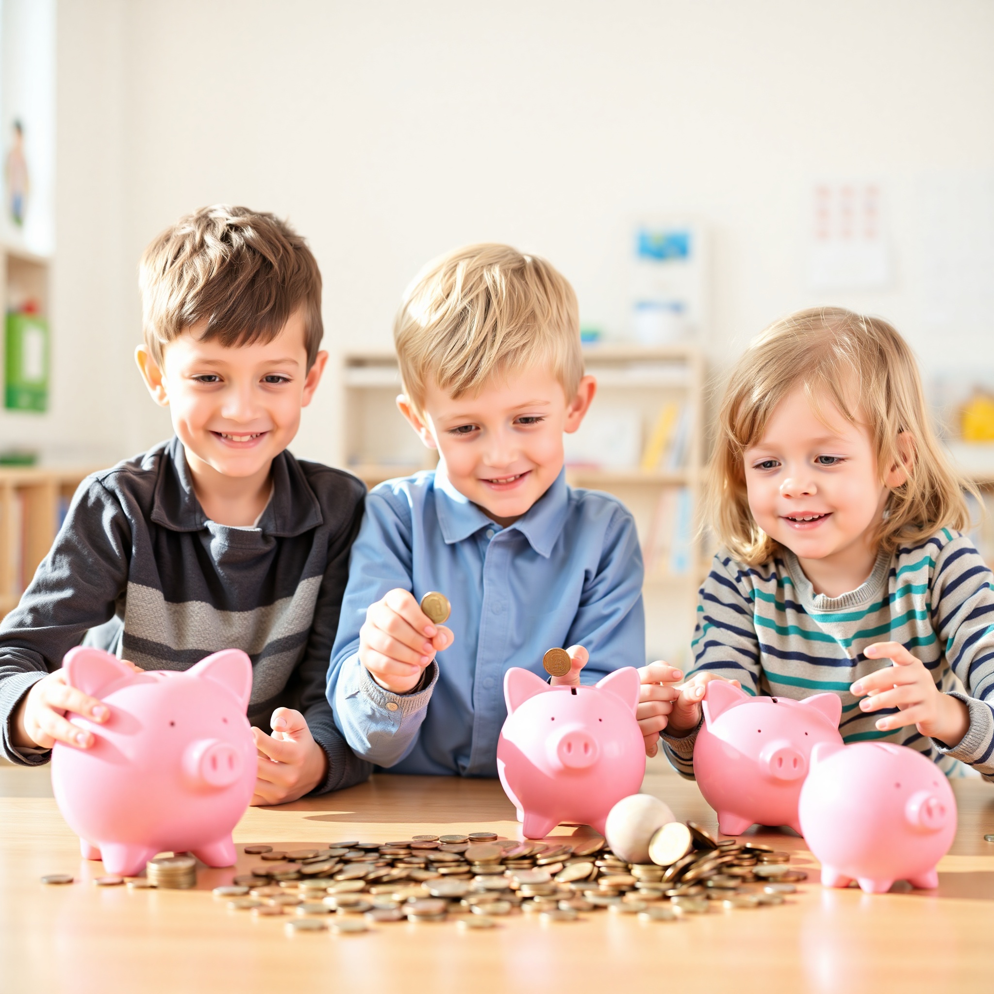 Children learning about money and financial literacy concepts
